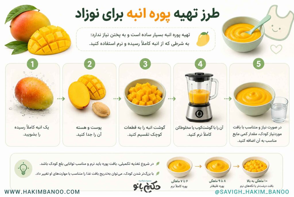 ظرز تهیه پوره انبه برای نوزاد